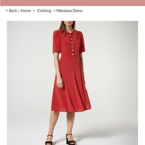 NEW LK Bennett Montana red polka dot silk dress